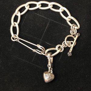 Juicy Couture Silver SafetyPin charm bracelet